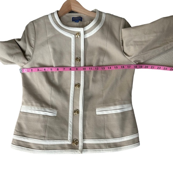 Pendleton White & Tan Button‎ Down Business Blazer Size: 8 - Picture 9 of 13